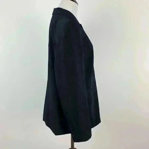 Dress barn blazer size 14 black with blue pindot two button jacket with pockets - Picture 5 of 14